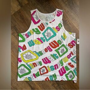 Disney World Neon Logo Tank Top - NWT